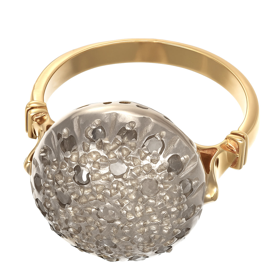 Anello in Oro giallo 18 carati e Argento 800 - Diamanti da 0.64 Ct tot