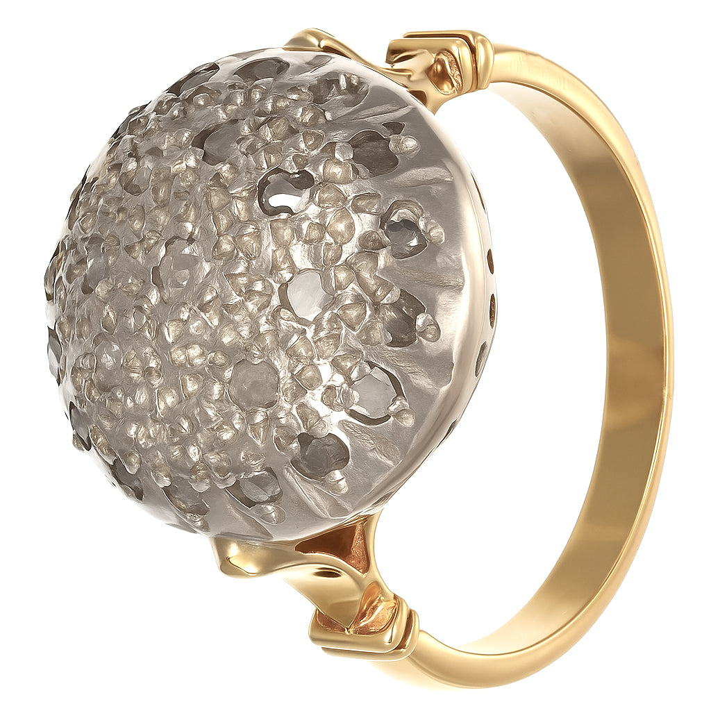 Anello in Oro giallo 18 carati e Argento 800 - Diamanti da 0.64 Ct tot