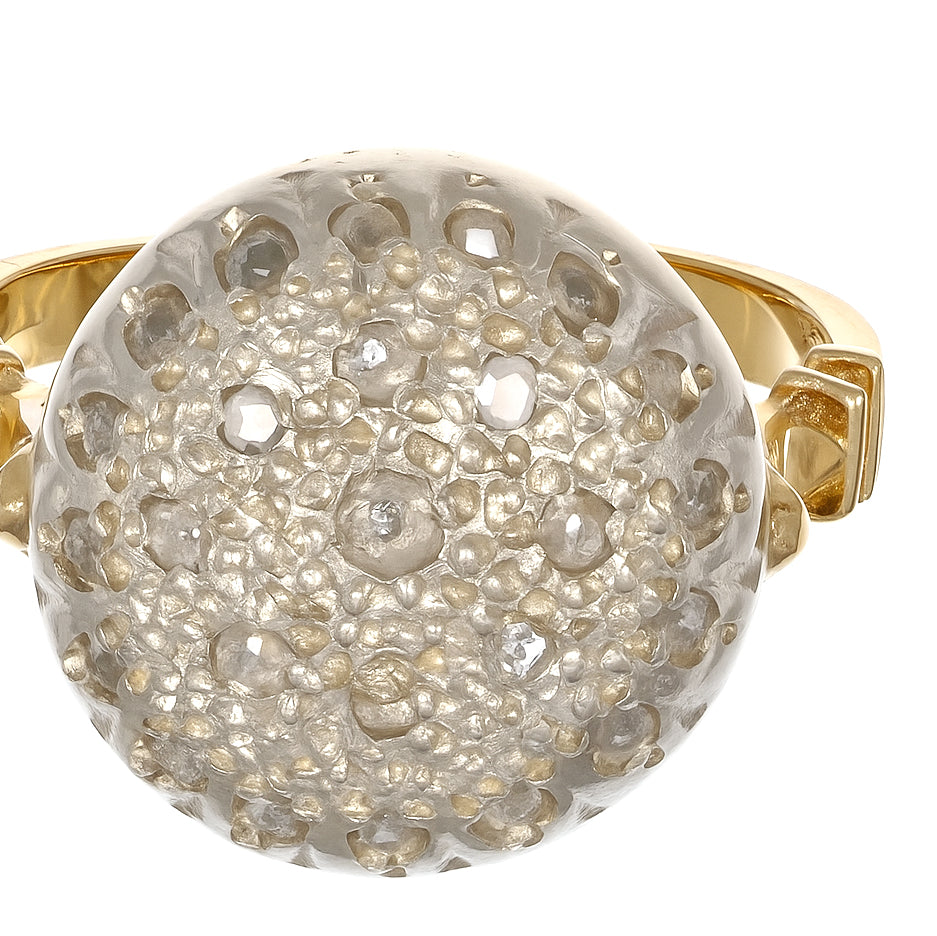 Anello in Oro giallo 18 carati e Argento 800 - Diamanti da 0.64 Ct tot