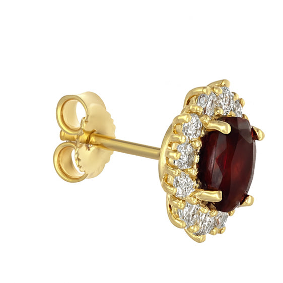 Orecchini - 18 carati Oro rosa - 3.10ct. tw. Rubino - Diamante