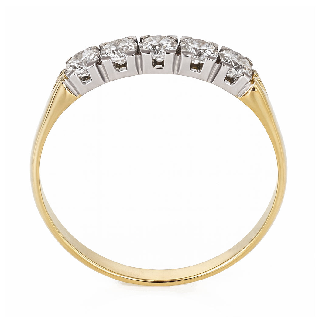 Anello - 18 carati Oro bianco, Oro giallo - 0.175ct. tw. Diamante (Naturale)