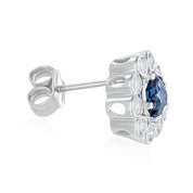 Orecchini - 18 carati Oro bianco - 1.94ct. tw. Zaffiro - Diamante