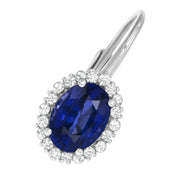 Orecchini - 18 carati Oro bianco - 3.03ct. tw. Zaffiro - Diamante