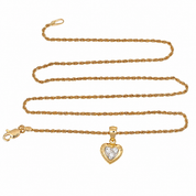 Collana con ciondolo - 18 carati Oro bianco, Oro giallo - 0.06ct. tw. Diamante (Naturale) - Made in Italy - Handmade