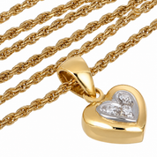 Collana con ciondolo - 18 carati Oro bianco, Oro giallo - 0.06ct. tw. Diamante (Naturale) - Made in Italy - Handmade