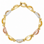 Bracciale - 18 carati Oro bianco, Oro giallo, Oro rosa - Made in Italy - Handmade