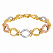 Bracciale - 18 carati Oro bianco, Oro giallo, Oro rosa - Made in Italy - Handmade