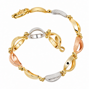 Bracciale - 18 carati Oro bianco, Oro giallo, Oro rosa - Made in Italy - Handmade