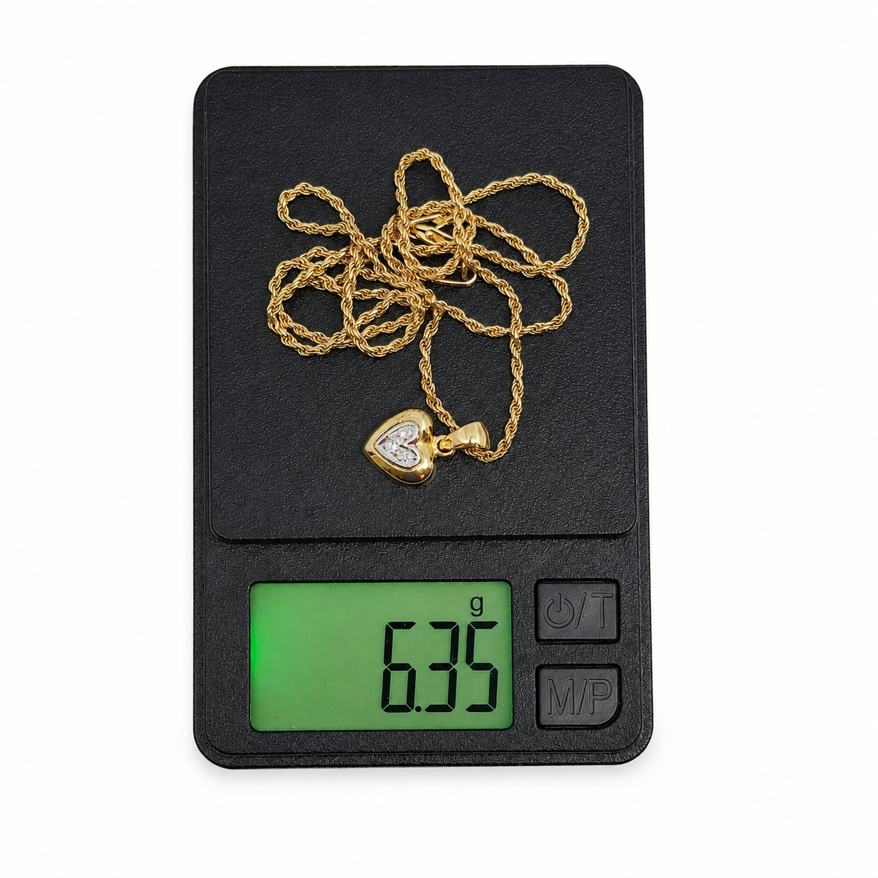 Collana con ciondolo - 18 carati Oro bianco, Oro giallo - 0.06ct. tw. Diamante (Naturale) - Made in Italy - Handmade