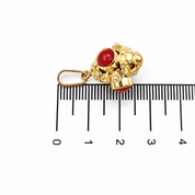 Ciondolo - 18 carati Oro giallo Corallo - Made In Italy - Handmade