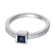 Anello - 18 carati Oro bianco - 0.25ct. tw. Zaffiro - Diamante