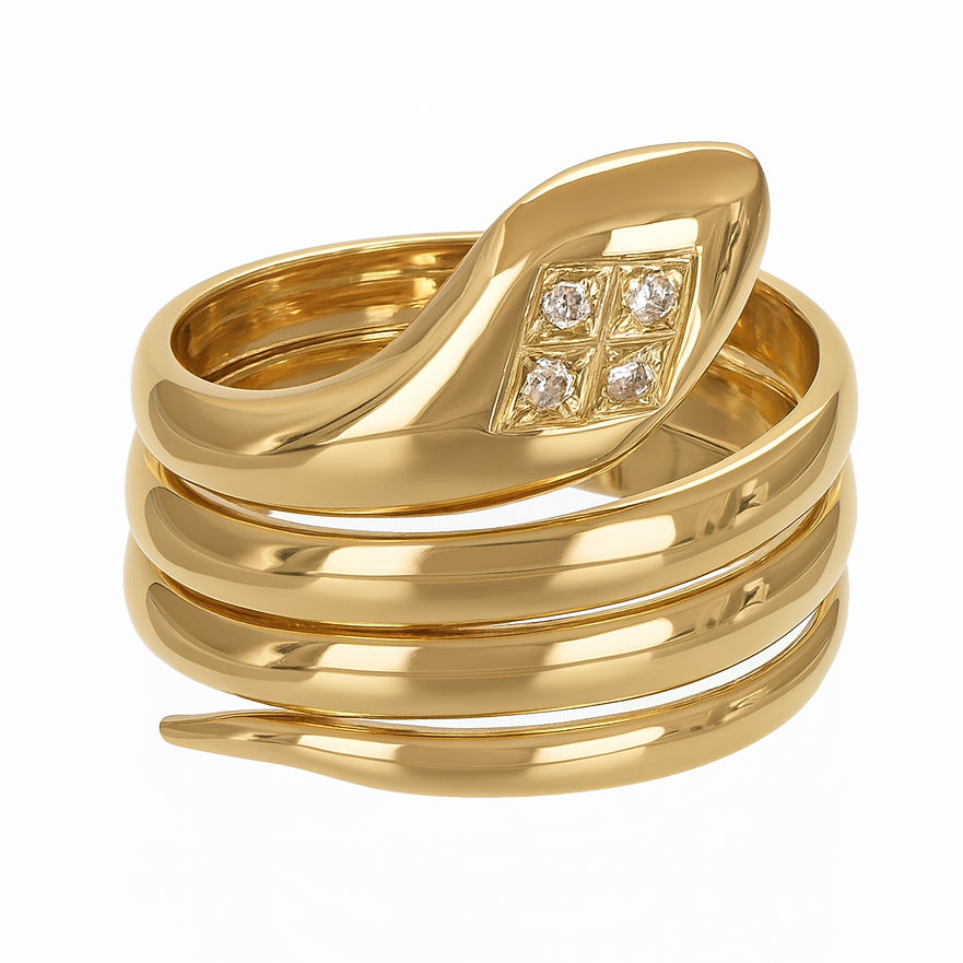 Anello - 18 carati Oro giallo - 0.06ct. tw. Diamante (Naturale)