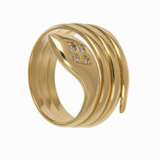 Anello - 18 carati Oro giallo - 0.06ct. tw. Diamante (Naturale)