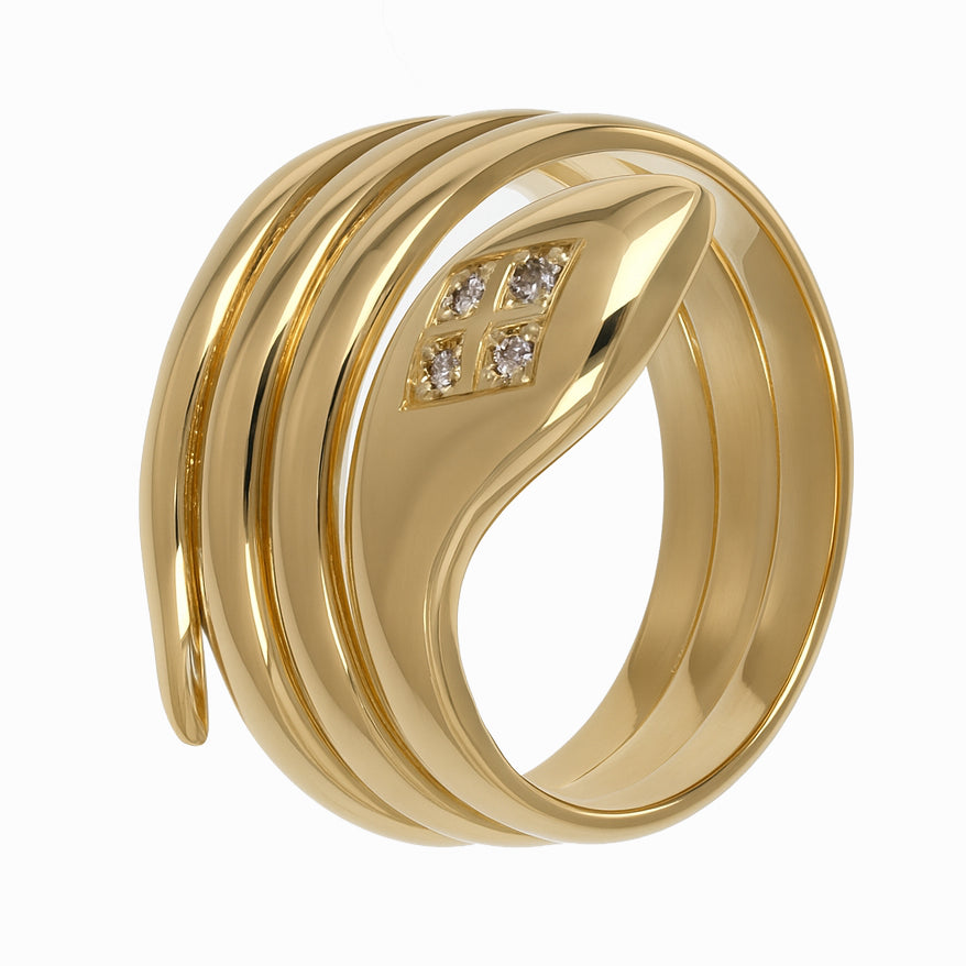 Anello - 18 carati Oro giallo - 0.06ct. tw. Diamante (Naturale)