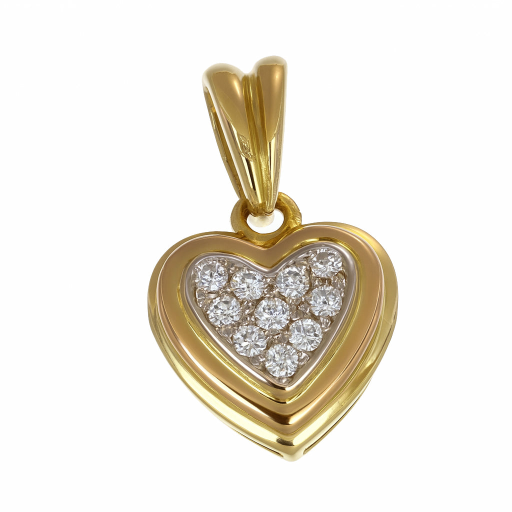 Ciondolo - 18 carati Oro bianco, Oro giallo - 0.135ct. tw. Diamante (Naturale)