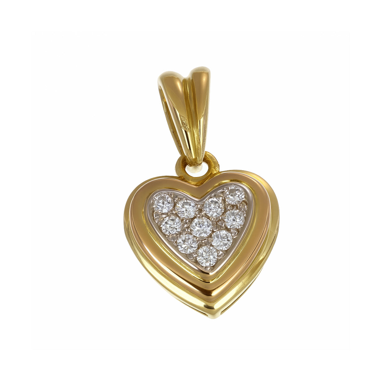 Ciondolo - 18 carati Oro bianco, Oro giallo - 0.135ct. tw. Diamante (Naturale)