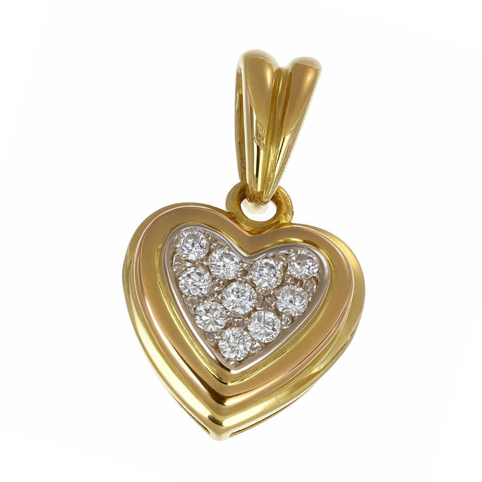 Ciondolo - 18 carati Oro bianco, Oro giallo - 0.135ct. tw. Diamante (Naturale)