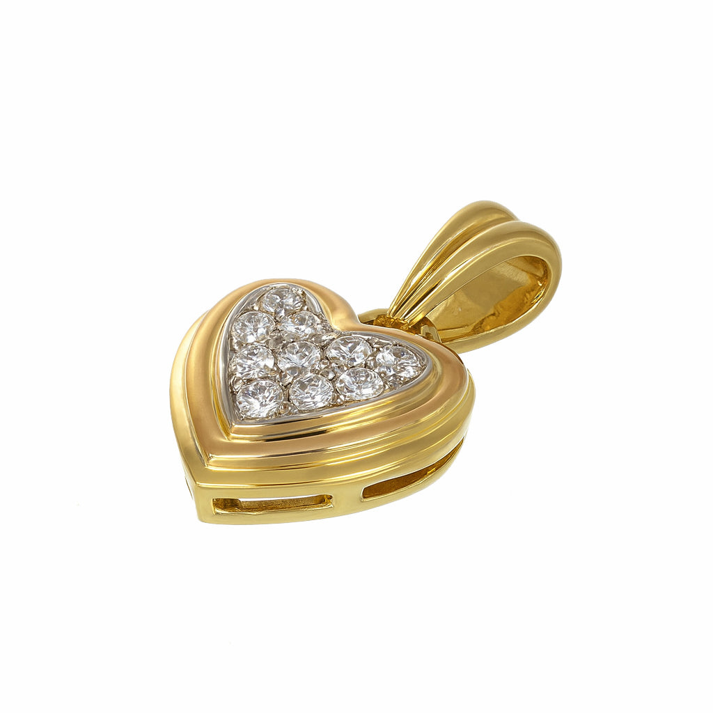 Ciondolo - 18 carati Oro bianco, Oro giallo - 0.135ct. tw. Diamante (Naturale)