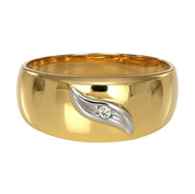 Anello - 18 carati Oro bianco, Oro giallo - 0.02ct. tw. Diamante (Naturale)