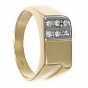 Anello - 18 carati Oro bianco, Oro giallo - 0.12ct. tw. Diamante (Naturale) - Made in Italy - Handmade