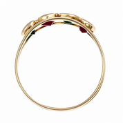 Anello - 18 carati Oro giallo - 0.40ct. tw. Smeraldo - Rubino - Made in Italy - Handmade