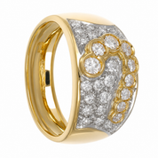 Anello - 18 carati Oro bianco, Oro giallo - 0.875ct. tw. Diamante (Naturale) - Made in Italy - Handmade
