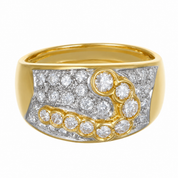 Anello - 18 carati Oro bianco, Oro giallo - 0.875ct. tw. Diamante (Naturale) - Made in Italy - Handmade