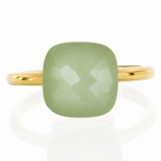 Anello - 18 carati Oro giallo - 4.00ct. tw. Calcedonio - Made in Italy - Handmade