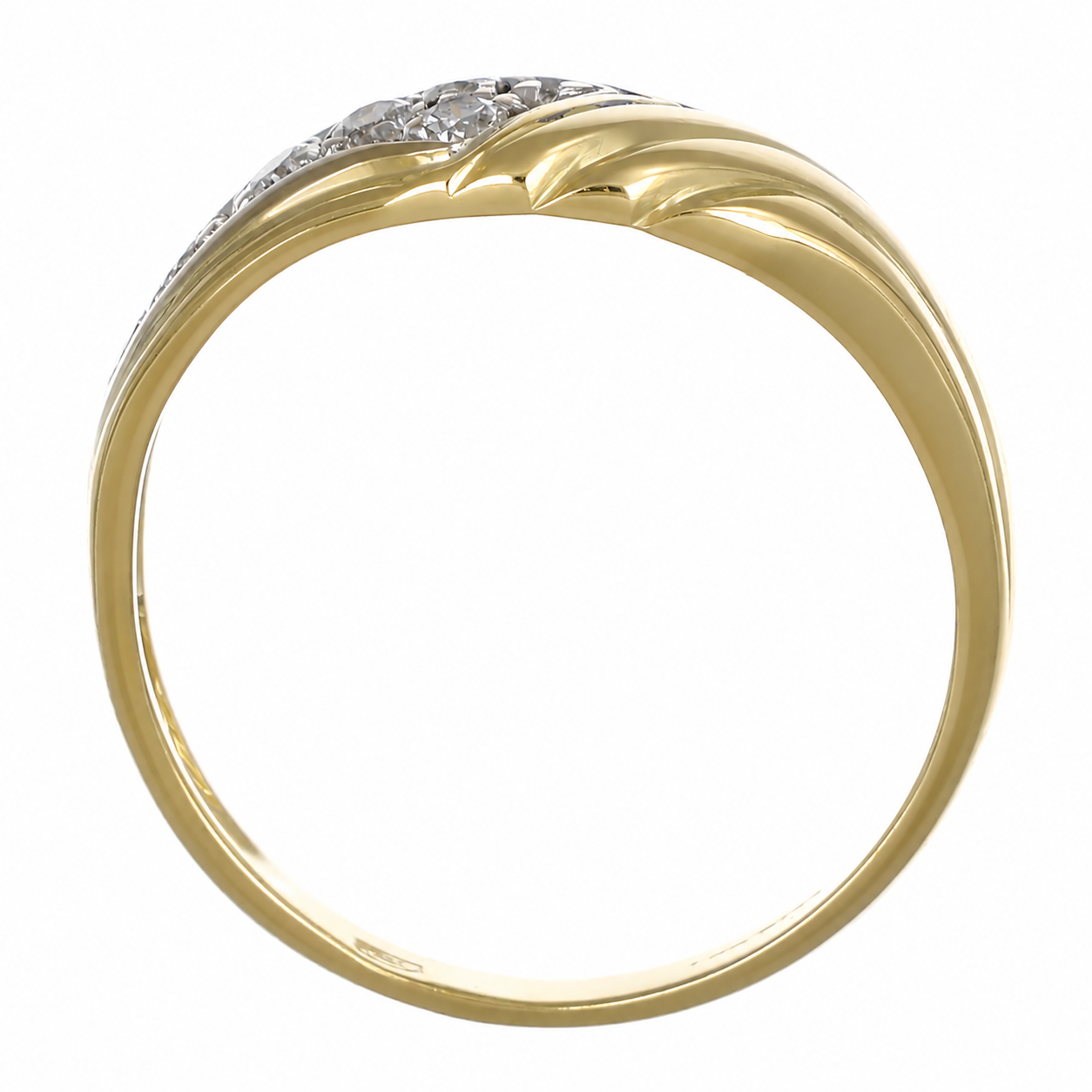 Anello - 18 carati Oro bianco, Oro giallo - 0.15ct. tw. Diamante (Naturale) - Made in Italy - Handmade