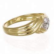 Anello - 18 carati Oro bianco, Oro giallo - 0.15ct. tw. Diamante (Naturale) - Made in Italy - Handmade