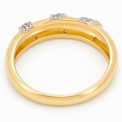 Anello - 18 carati Oro bianco, Oro giallo - 0.09ct. tw. Diamante (Naturale) - Made in Italy - Handmade