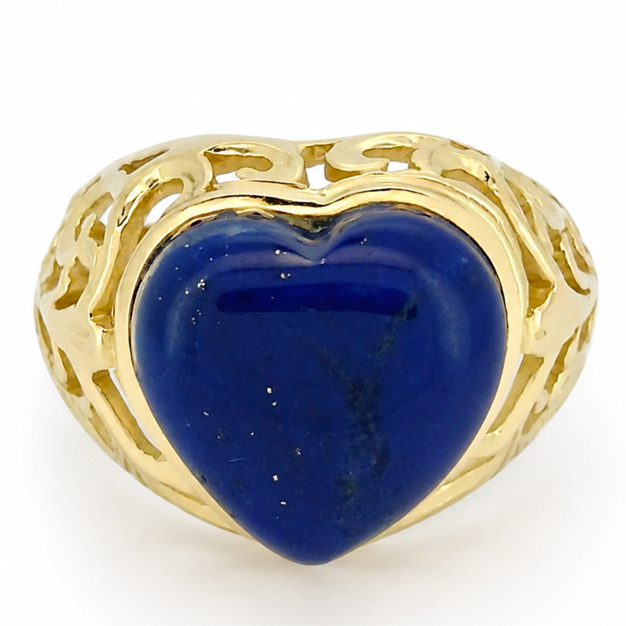 Anello - 18 carati Oro giallo - 8.00ct. tw. Lapislazzuli - Made in Italy - Handmade