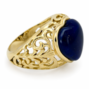 Anello - 18 carati Oro giallo - 8.00ct. tw. Lapislazzuli - Made in Italy - Handmade