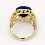 Anello - 18 carati Oro giallo - 8.00ct. tw. Lapislazzuli - Made in Italy - Handmade