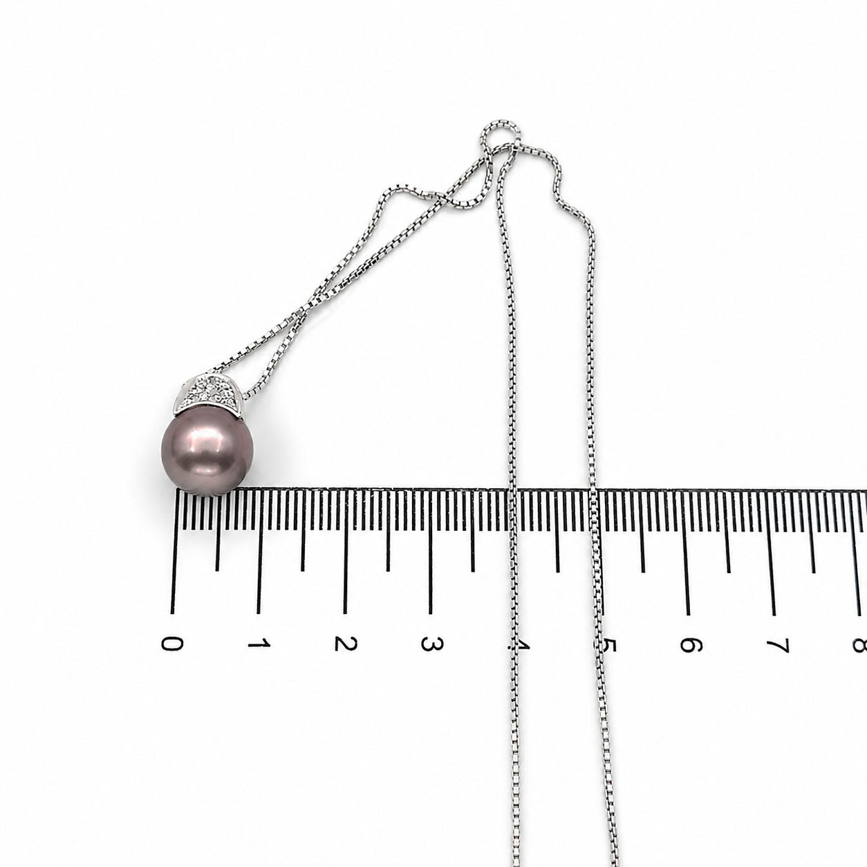 Collana - 18 carati Oro bianco - 0.15ct. tw. Diamante (Naturale) - Perla - Made in Italy - Handmade