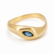 Anello - 18 carati Oro giallo - 0.15ct. tw. Zaffiro - Made in Italy - Handmade