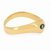Anello - 18 carati Oro giallo - 0.15ct. tw. Zaffiro - Made in Italy - Handmade