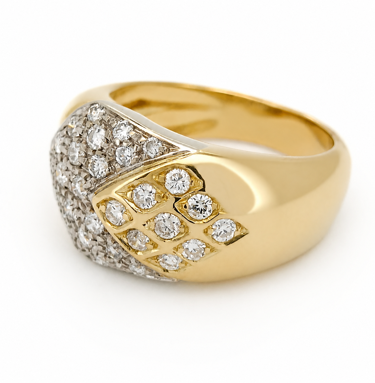 Anello - 18 carati Oro bianco, Oro giallo - 0.75ct. tw. Diamante (Naturale) - Made in Italy - Handmade