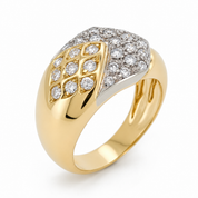 Anello - 18 carati Oro bianco, Oro giallo - 0.75ct. tw. Diamante (Naturale) - Made in Italy - Handmade