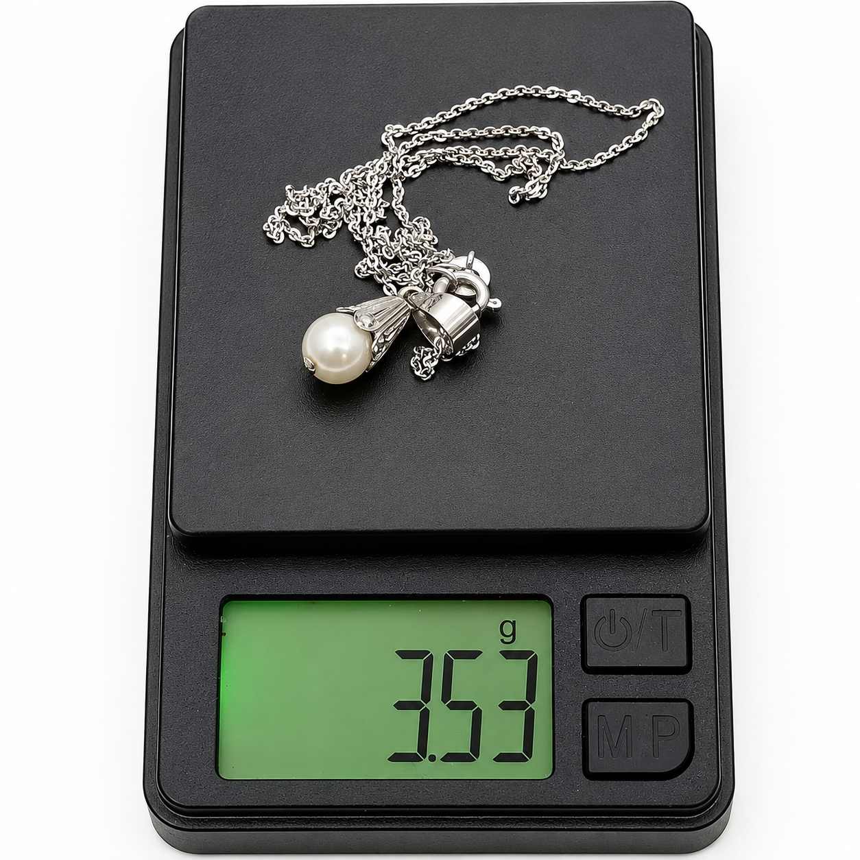 Collana - 18 carati Oro bianco Perla - Made in Italy - Handmade