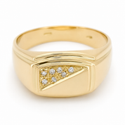 Anello - 18 carati Oro giallo Diamante (Naturale) - Made in Italy - Handmade