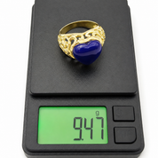 Anello - 18 carati Oro giallo - 8.00ct. tw. Lapislazzuli - Made in Italy - Handmade
