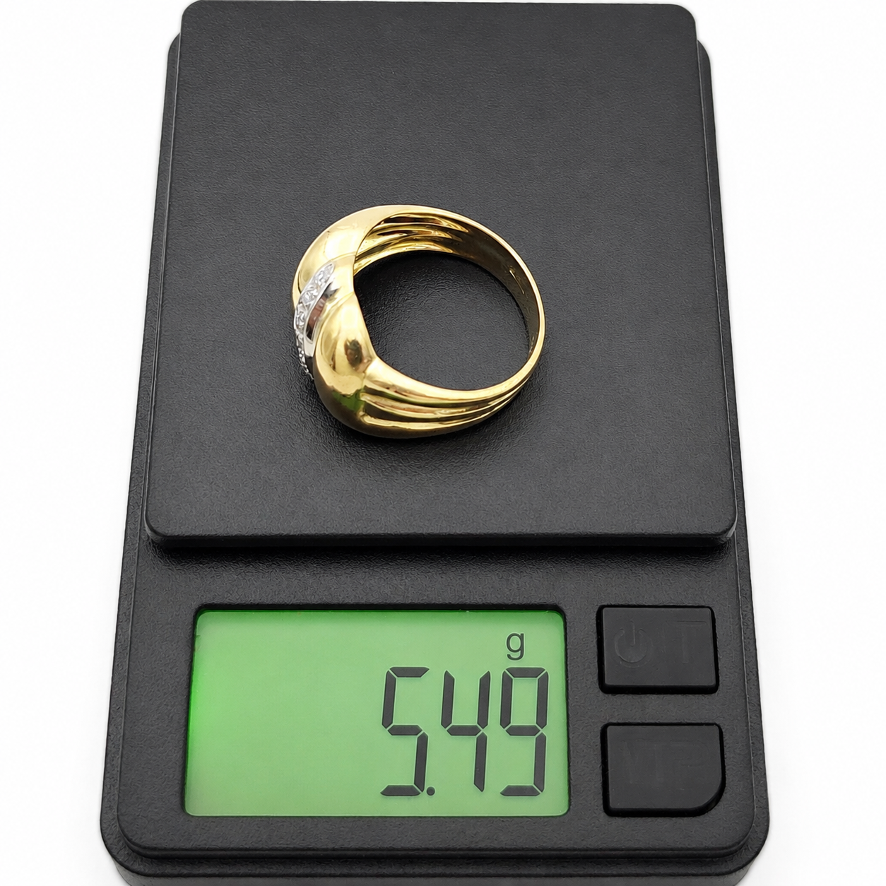 Anello - 18 carati Oro bianco, Oro giallo - 0.06ct. tw. Diamante (Naturale) - Made in Italy - Handmade