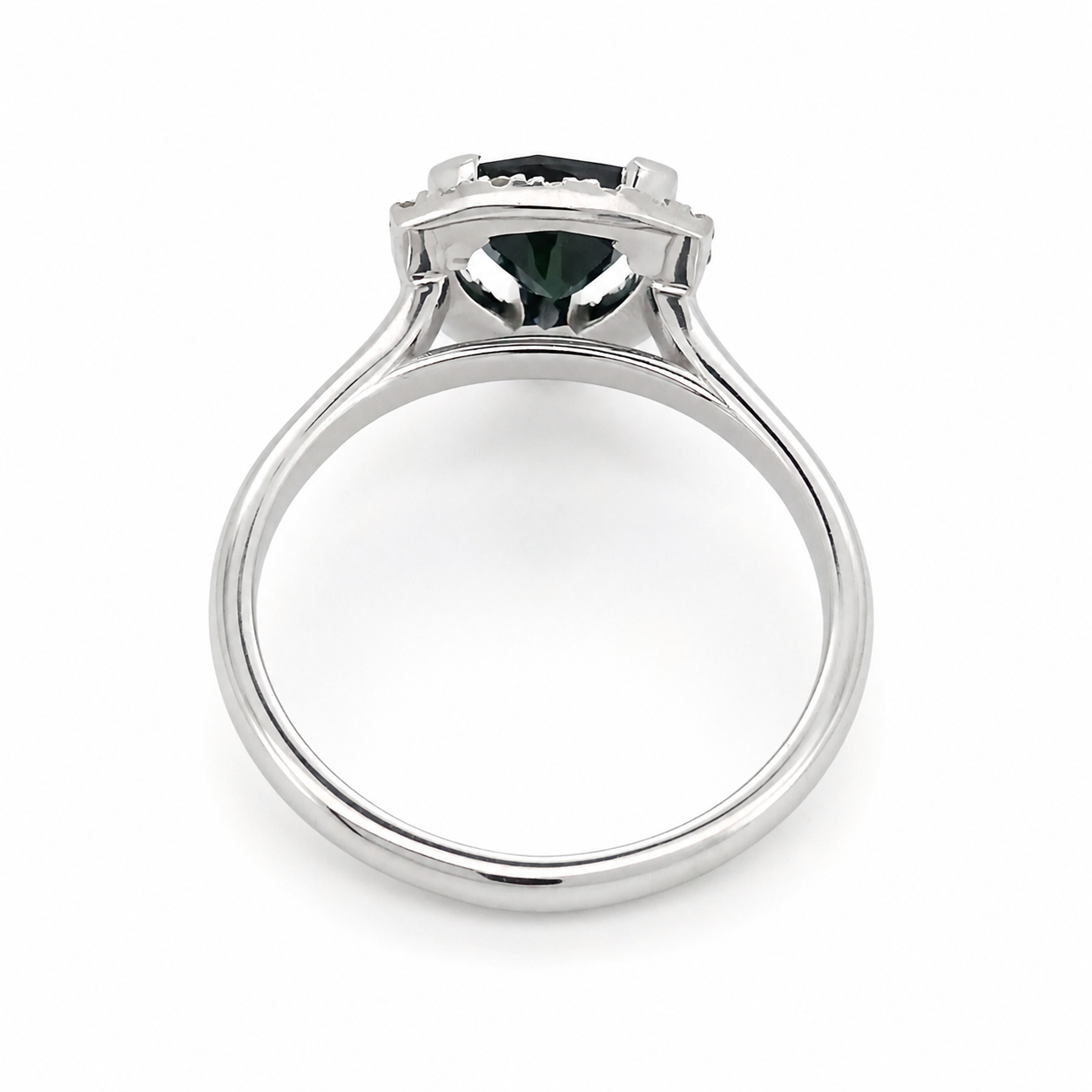Anello - 14 carati Oro bianco Zaffiro - Diamante - Made in Italy - Handmade