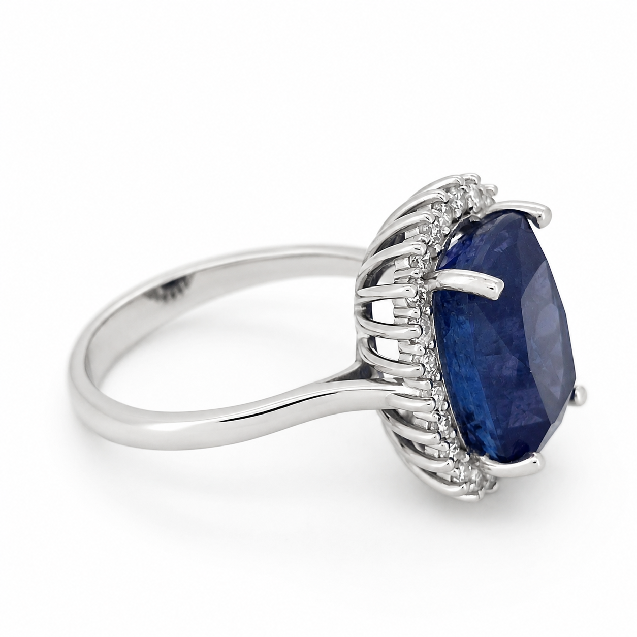 Anello - 18 carati Oro bianco - 7.90ct. tw. Tanzanite - Diamante - Made in Italy - Handmade