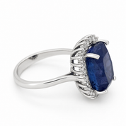 Anello - 18 carati Oro bianco - 7.90ct. tw. Tanzanite - Diamante - Made in Italy - Handmade