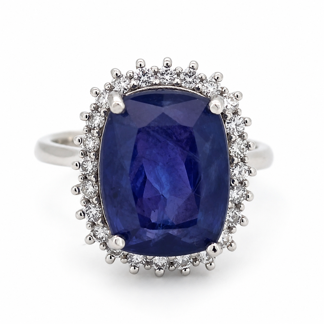 Anello - 18 carati Oro bianco - 7.90ct. tw. Tanzanite - Diamante - Made in Italy - Handmade