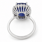 Anello - 18 carati Oro bianco - 7.90ct. tw. Tanzanite - Diamante - Made in Italy - Handmade