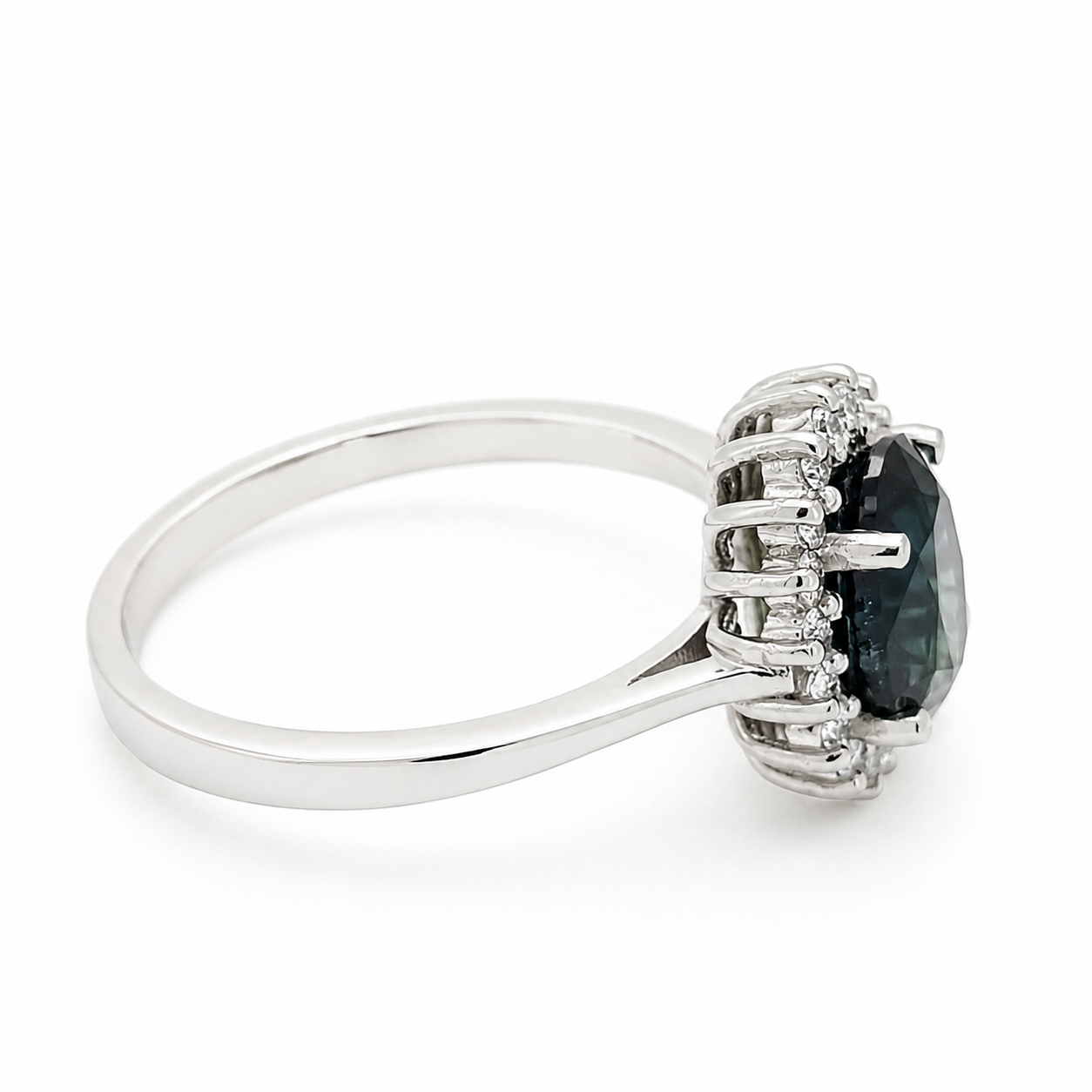 Anello - 14 carati Oro bianco - 2.76ct. tw. Zaffiro - Diamante - Made in Italy - Handmade