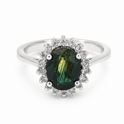 Anello - 14 carati Oro bianco - 2.76ct. tw. Zaffiro - Diamante - Made in Italy - Handmade